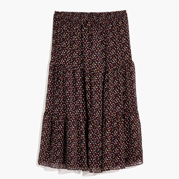 Madewell Black Floral Tiered Maxi Skirt (Size XXS, Fits XS) - Picture 2 of 6